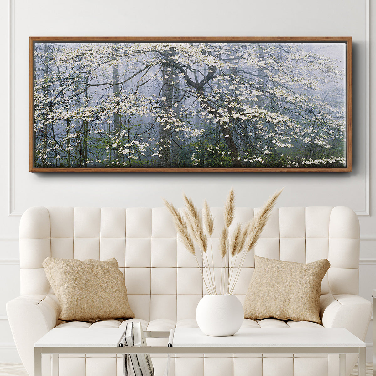 Dogwood Canopy - Floater Framed Canvas Print
