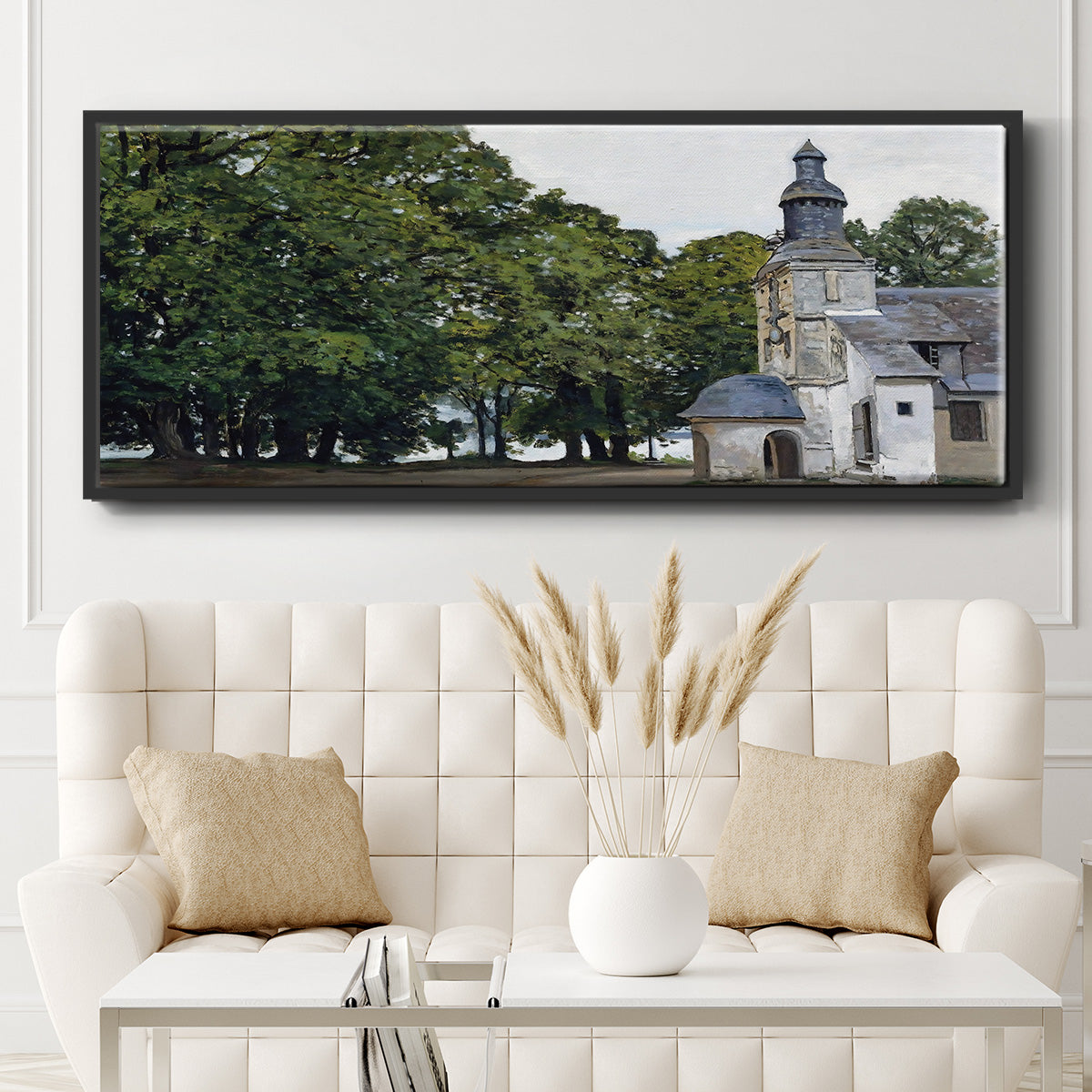 The Chapel Notre - Floater Framed Canvas Print