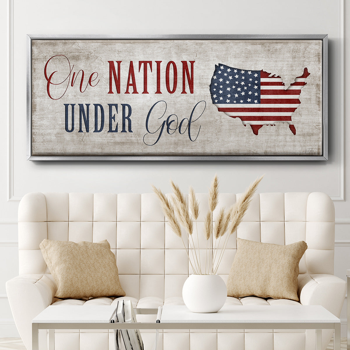 One Nation Under God - Floater Framed Canvas Print