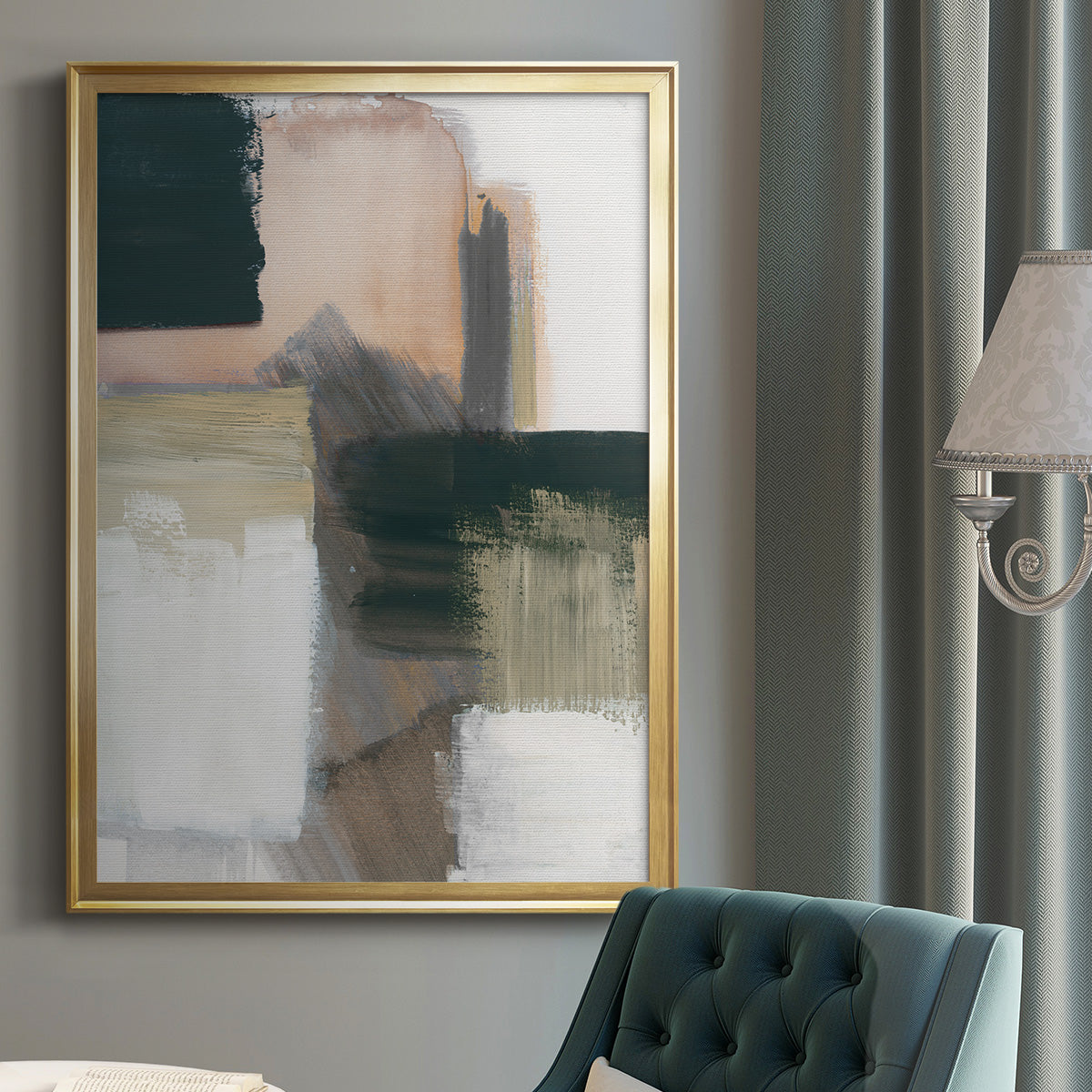 Marble Block Symmetry III - Modern Framed Canvas Print