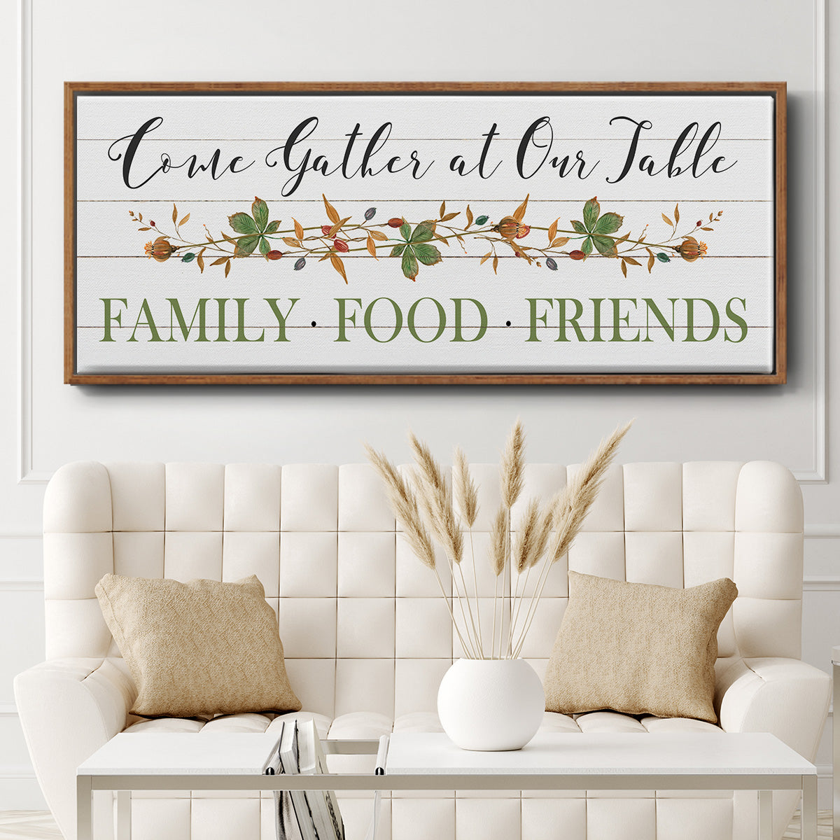 Feeding Friends I - Floater Framed Canvas Print