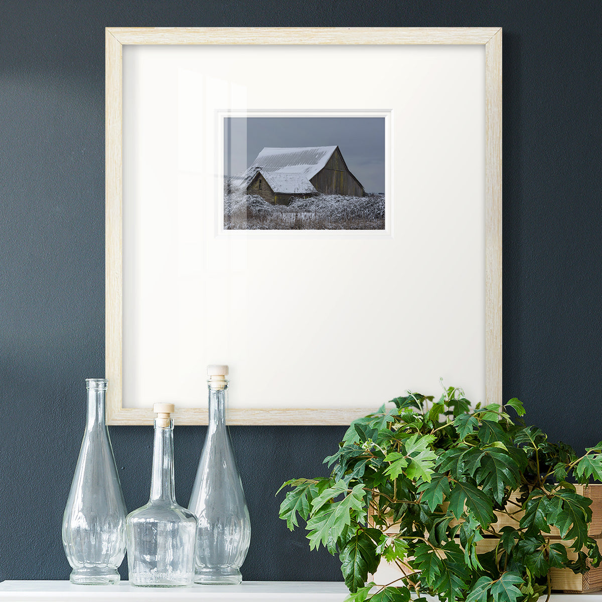 Winter Barn Premium Framed Print Double Matboard