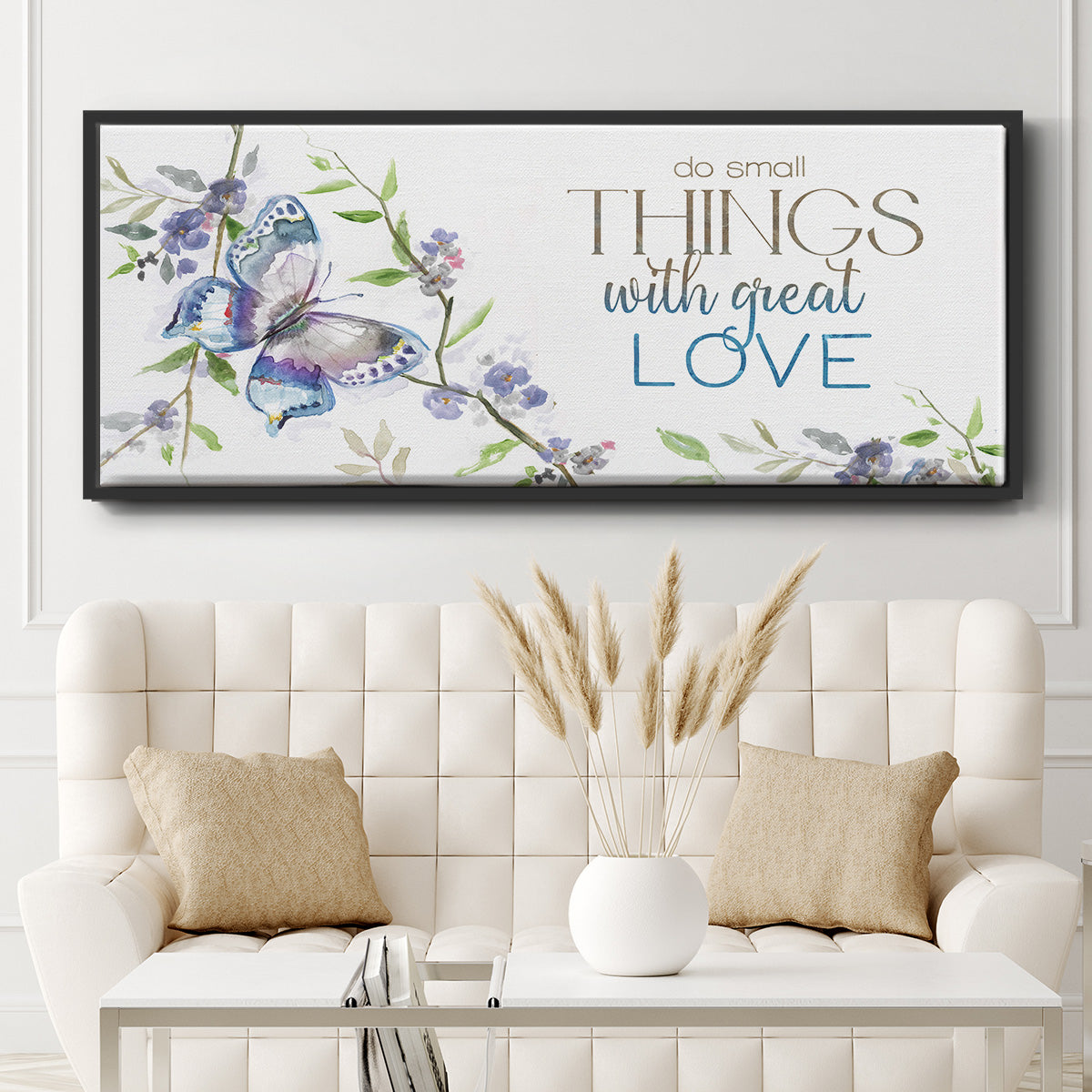 Small Things, Great Love - Floater Framed Canvas Print