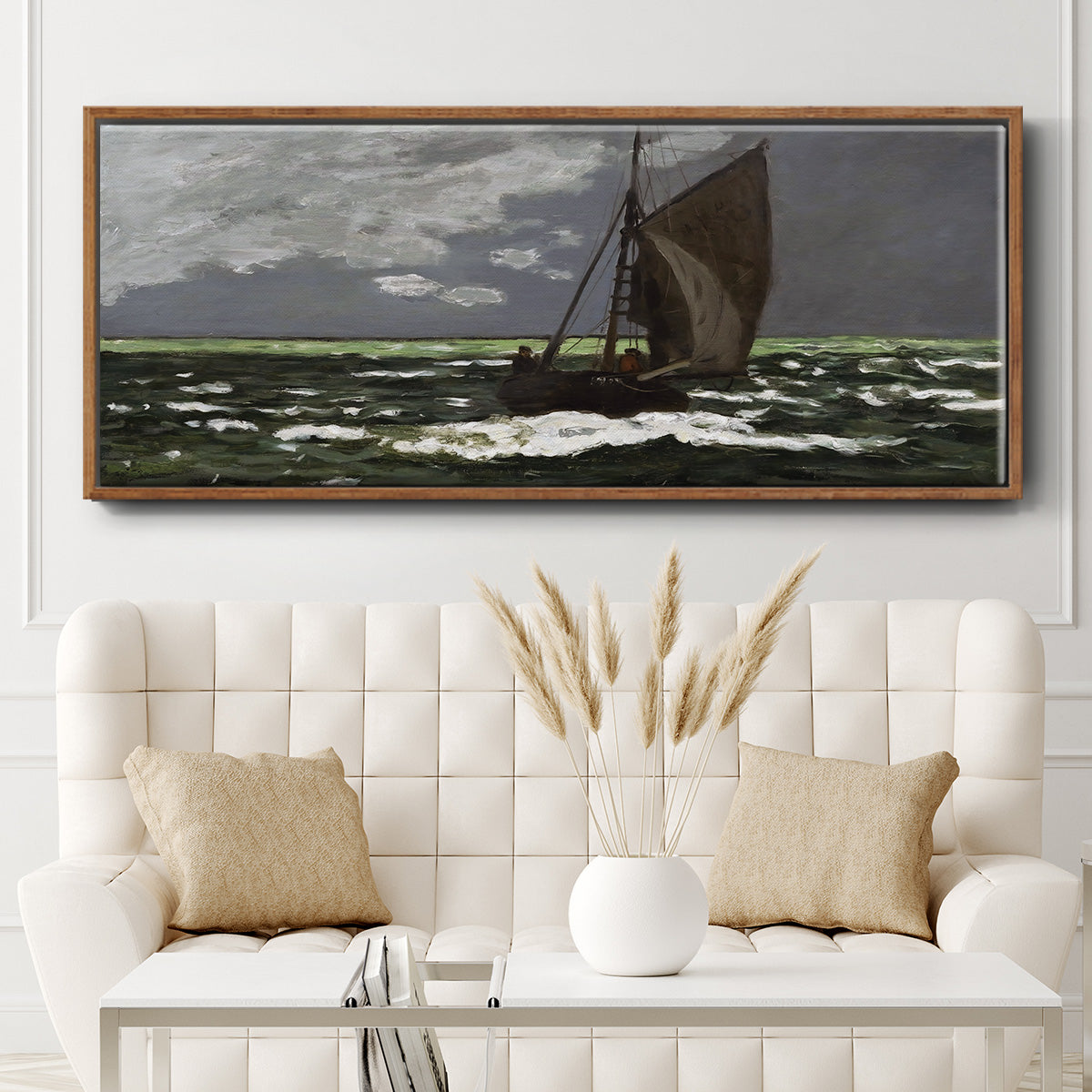 Stormy Seascape, 1867 - Floater Framed Canvas Print