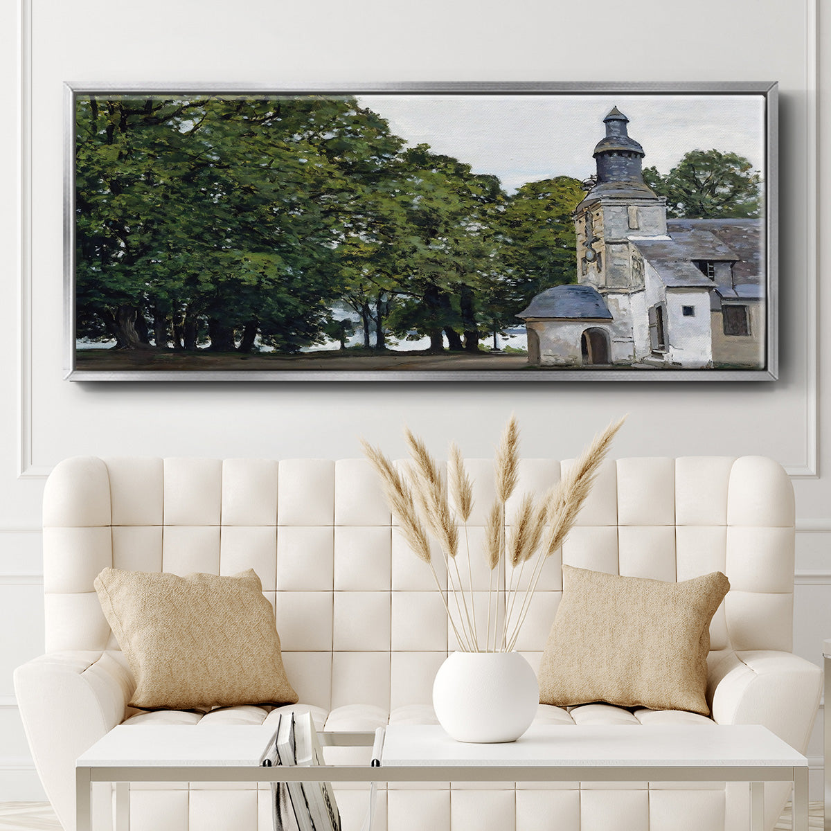 The Chapel Notre - Floater Framed Canvas Print
