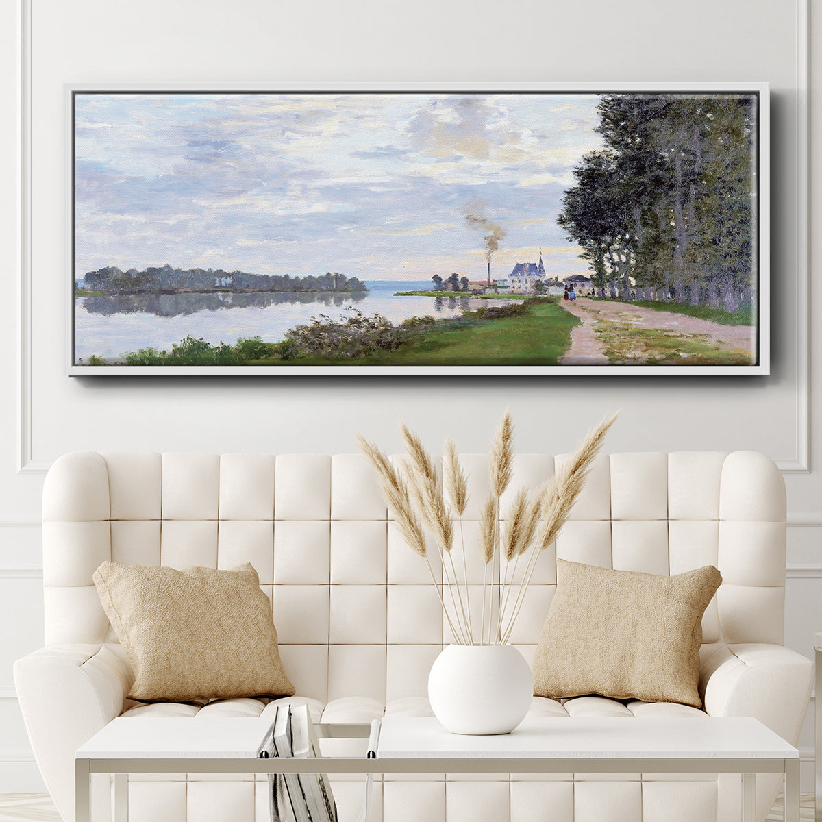 The Promenade at Argenteuil, 1872 - Floater Framed Canvas Print