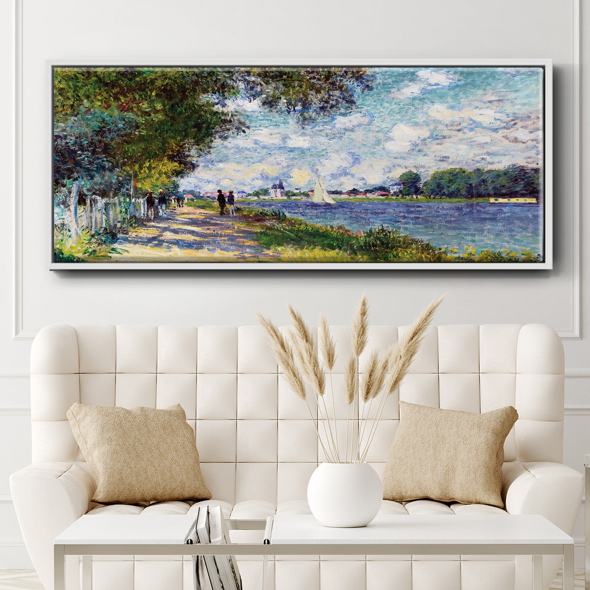 The Seine at Argenteuil, 1875 - Floater Framed Canvas Print