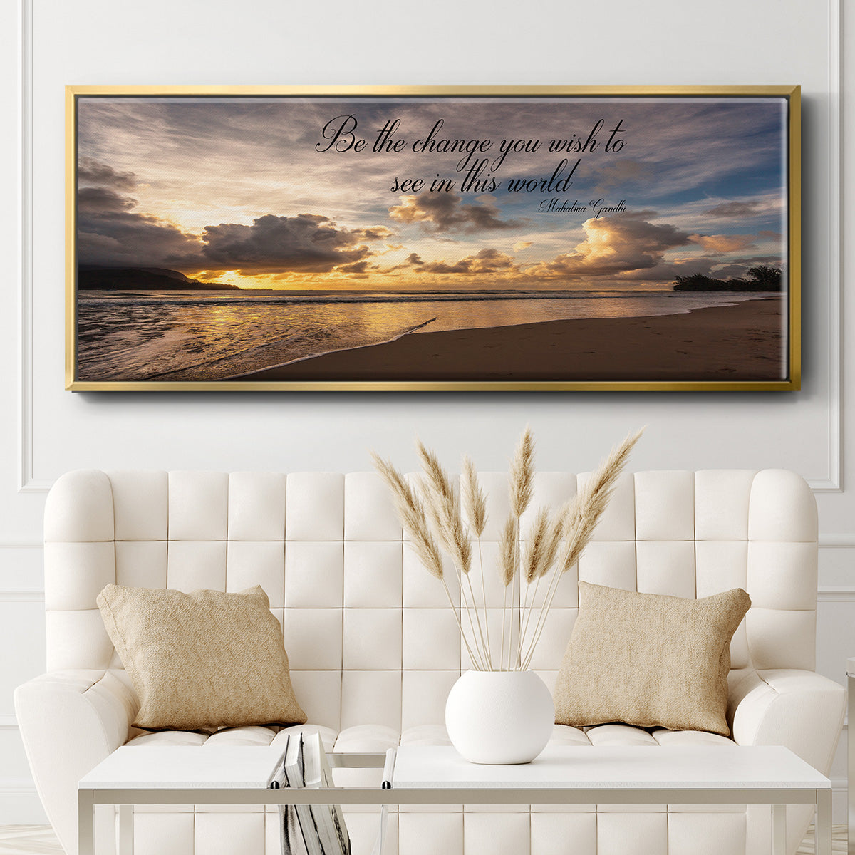 Be The Change - Floater Framed Canvas Print