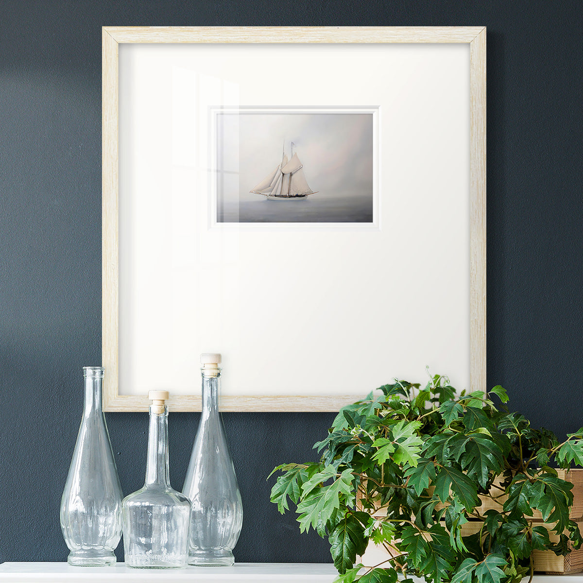 Foggy Sail III Premium Framed Print Double Matboard