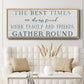 Family and Friends Gather - Floater Framed Canvas Print