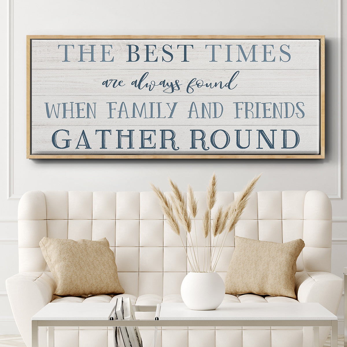 Family and Friends Gather - Floater Framed Canvas Print