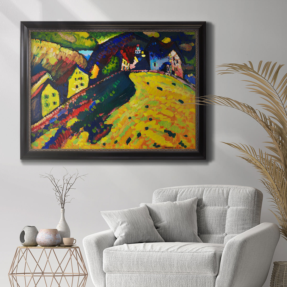 Houses at Murnau - Ornate Framed Canvas Print