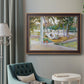 Impressionist leisure portrait scene by John Singer Sargent in an ornate bronzed mahogany wood frame displayed in a bright interior setting.