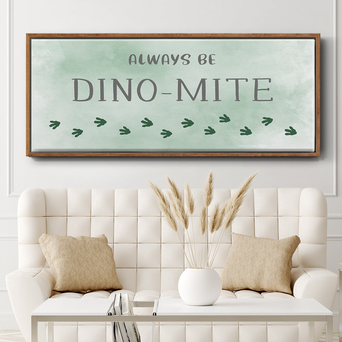 Dinomite - Floater Framed Canvas Print