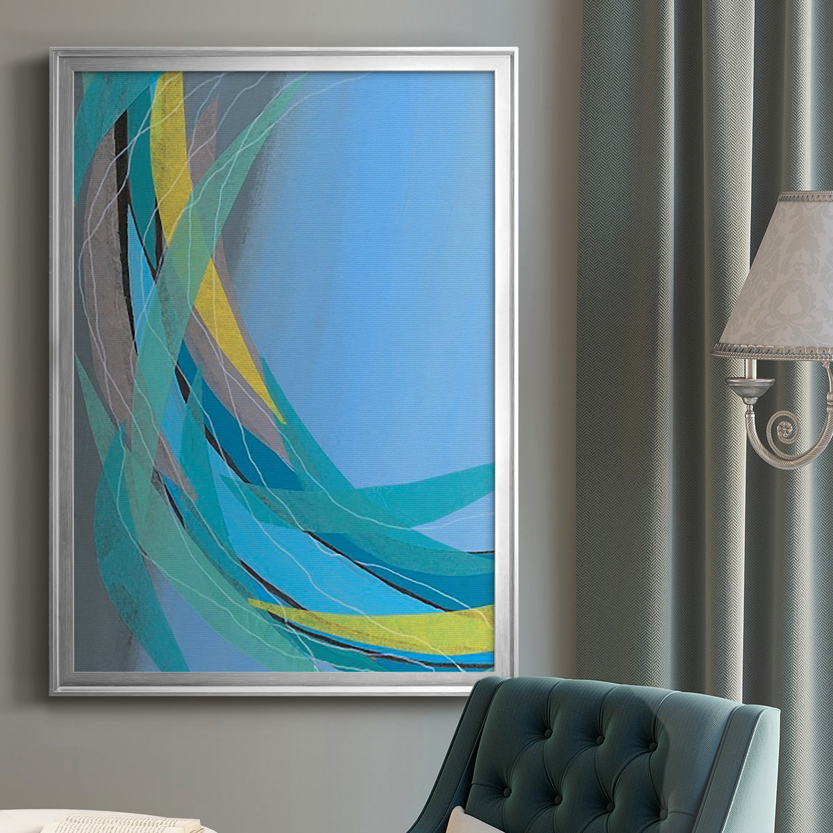 Circulating Flow I - Modern Framed Canvas Print