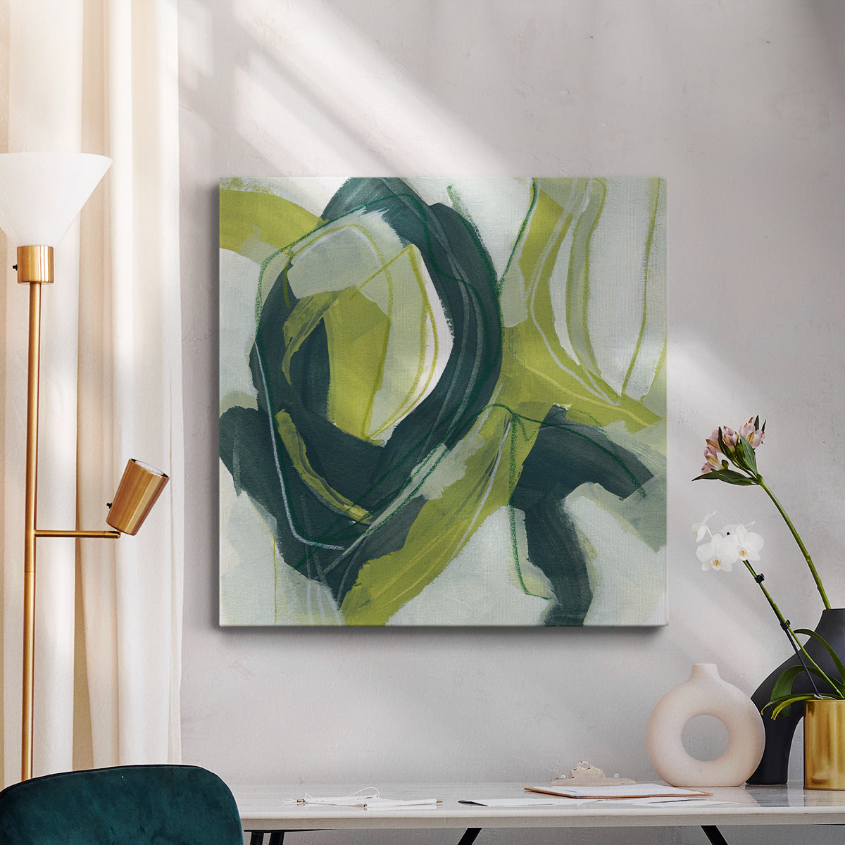 Verdigris Motion IV-Premium Gallery Wrapped Canvas - Ready to Hang