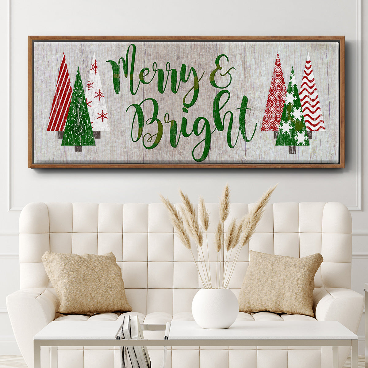 Merry & Bright - Floater Framed Canvas Print