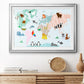 Animal Map - Modern Framed Art Print