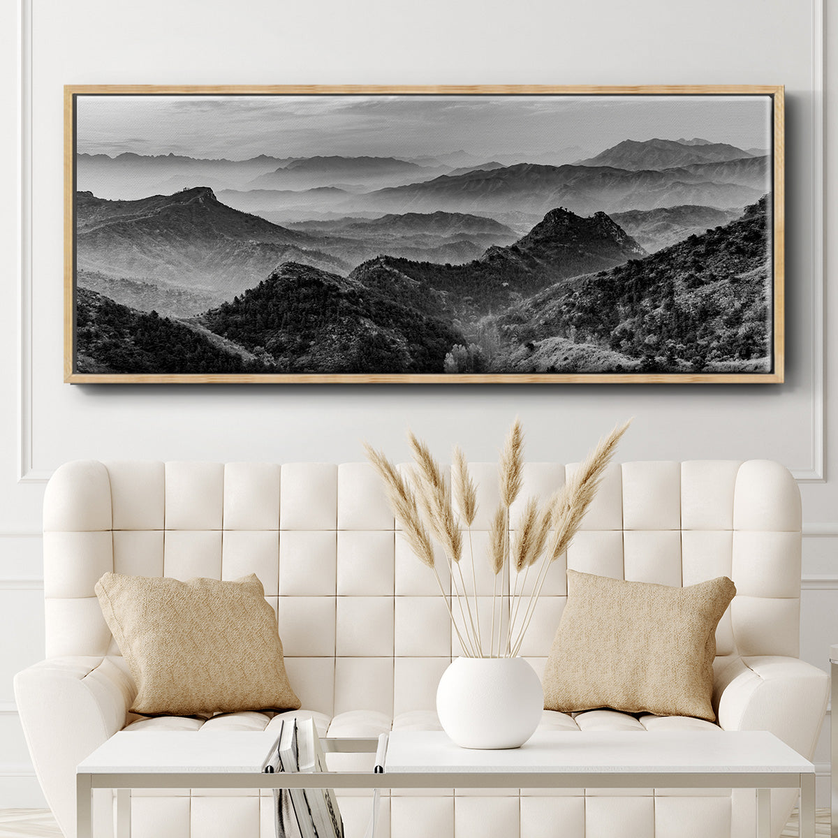 Mountains of the Great Wall - Floater Framed Canvas Print