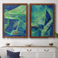 Geometric in Cool I - Premium Framed Canvas 2 Piece Set - Ready to Hang