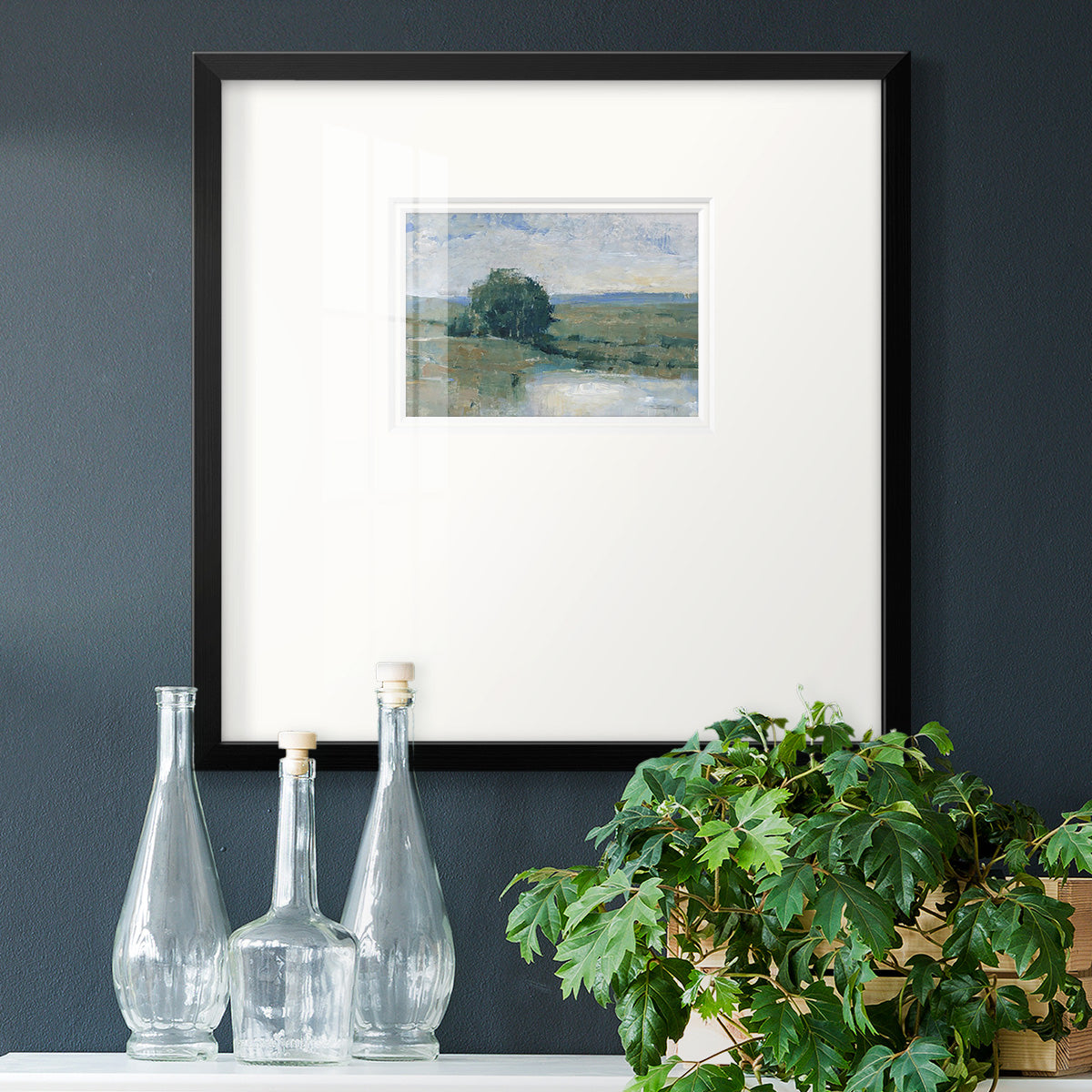 Riverbank Impression I Premium Framed Print Double Matboard