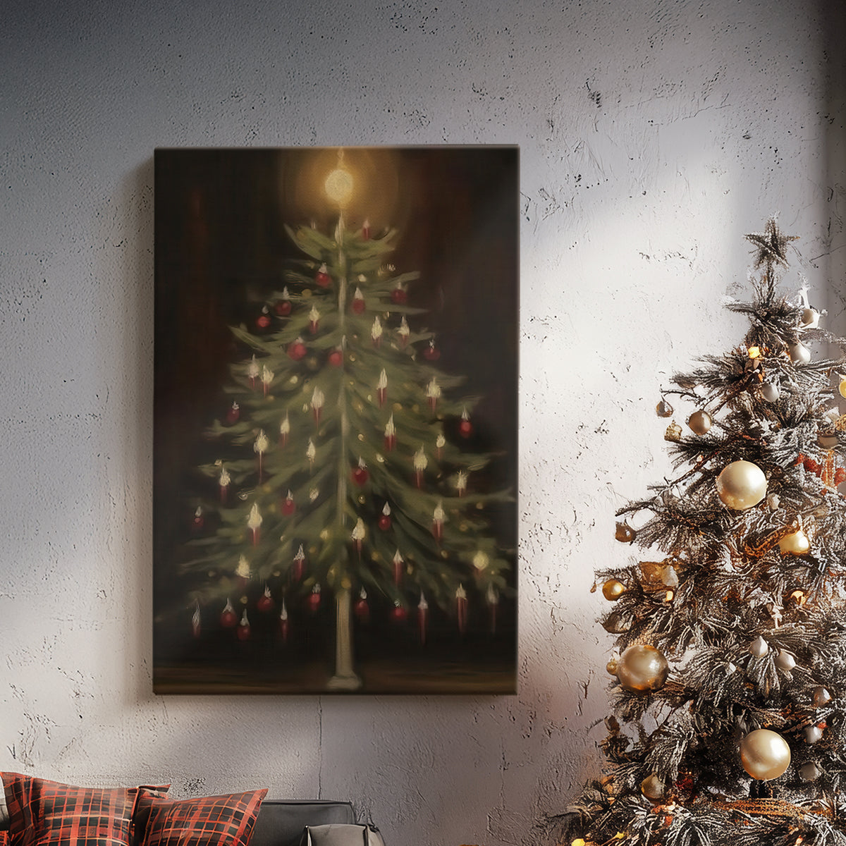 Night of Amber Village - Canvas Art Print