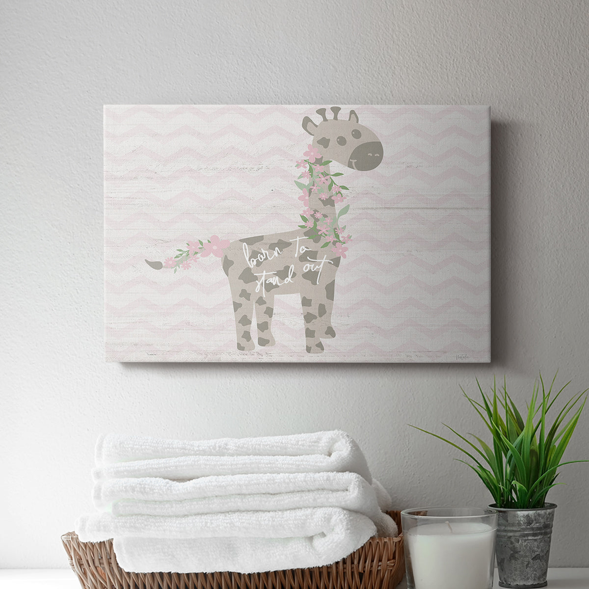 Floral Giraffe - Canvas Art Print
