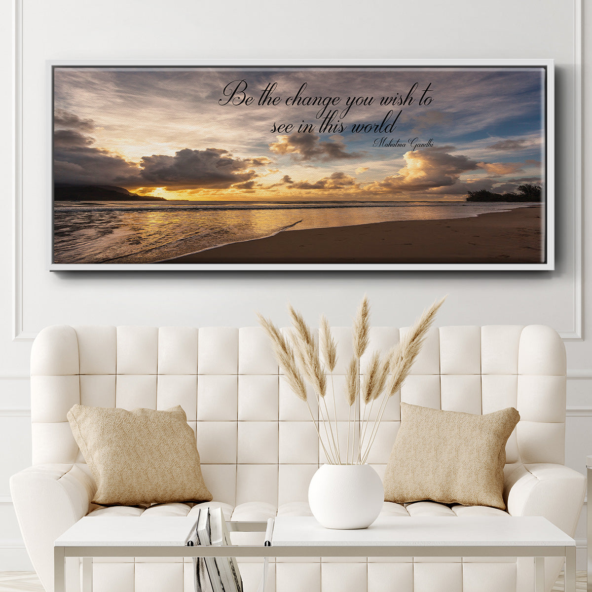 Be The Change - Floater Framed Canvas Print