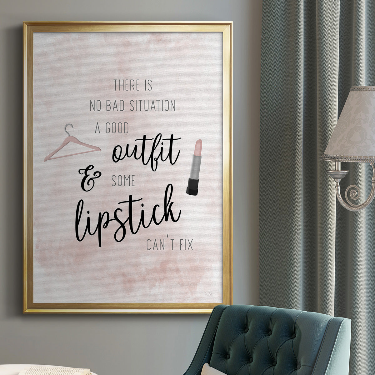 Outfit and Lipstick - Modern Framed Canvas Print