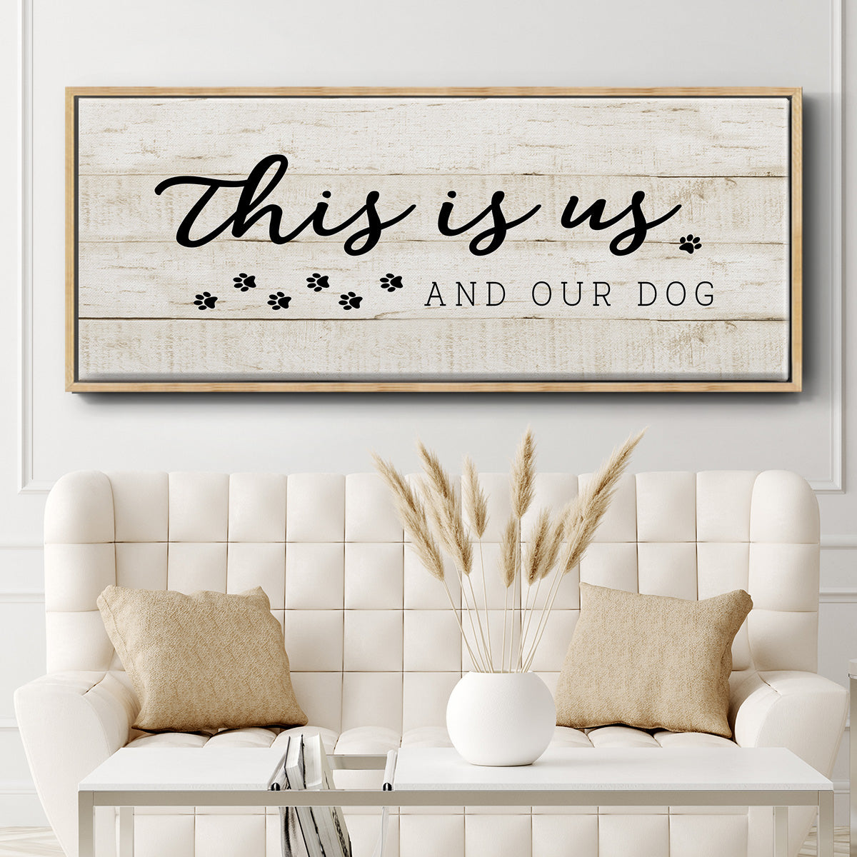This is Us and the Dog - Floater Framed Canvas Print