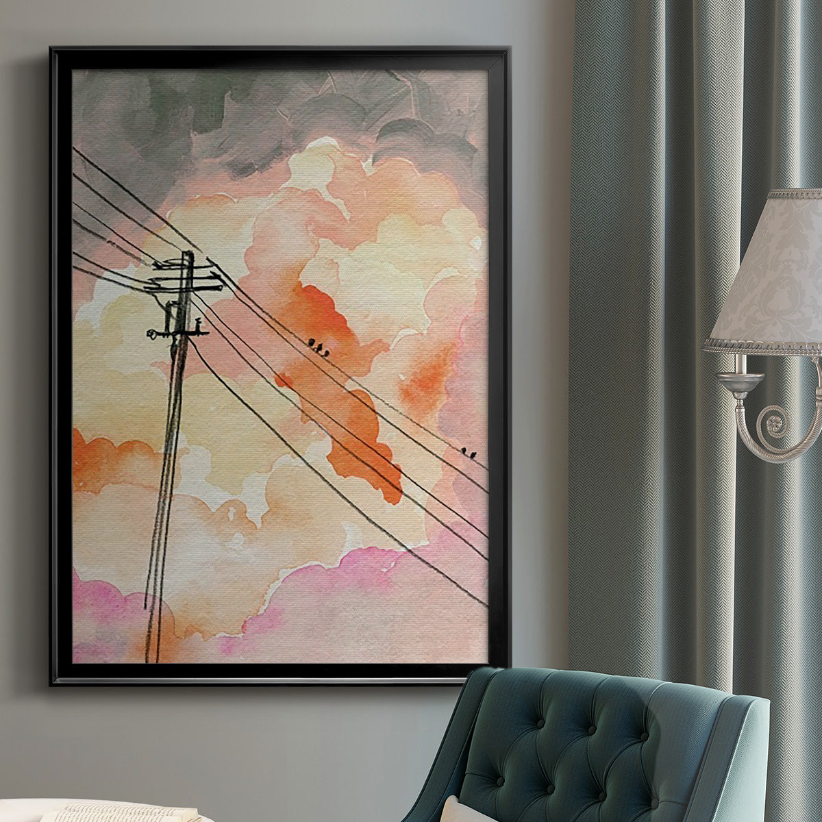 Cloudy Communication II - Modern Framed Canvas Print