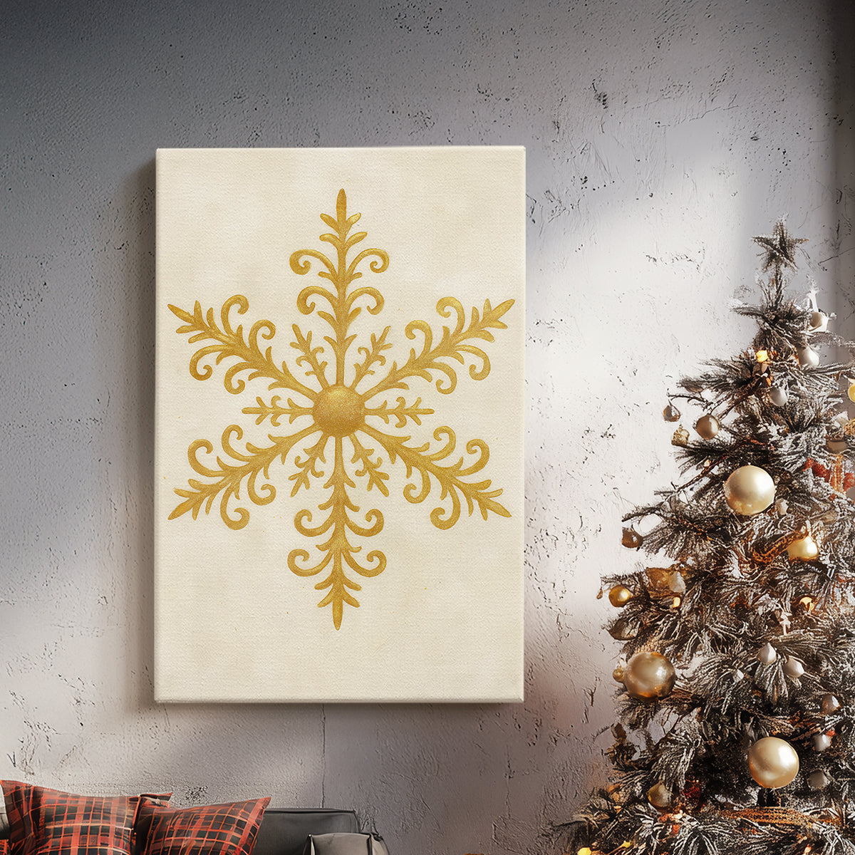 Tinsel-Gold Night Square - Canvas Art Print