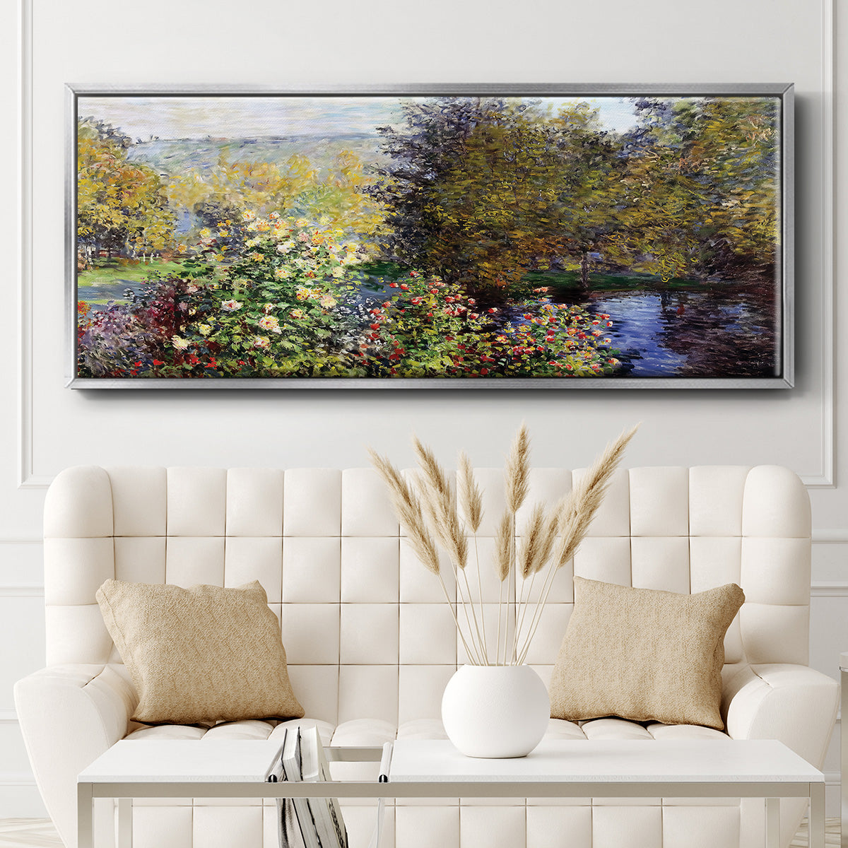 The Corner of the Garden at Montgeron, 1876 - Floater Framed Canvas Print