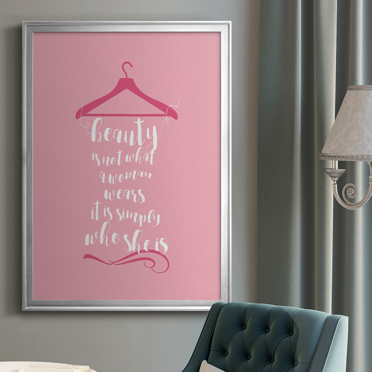 Beauty in Pink - Modern Framed Canvas Print