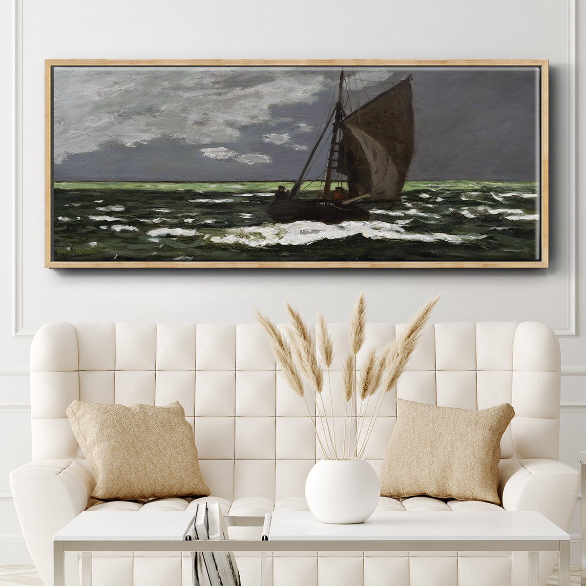Stormy Seascape, 1867 - Floater Framed Canvas Print