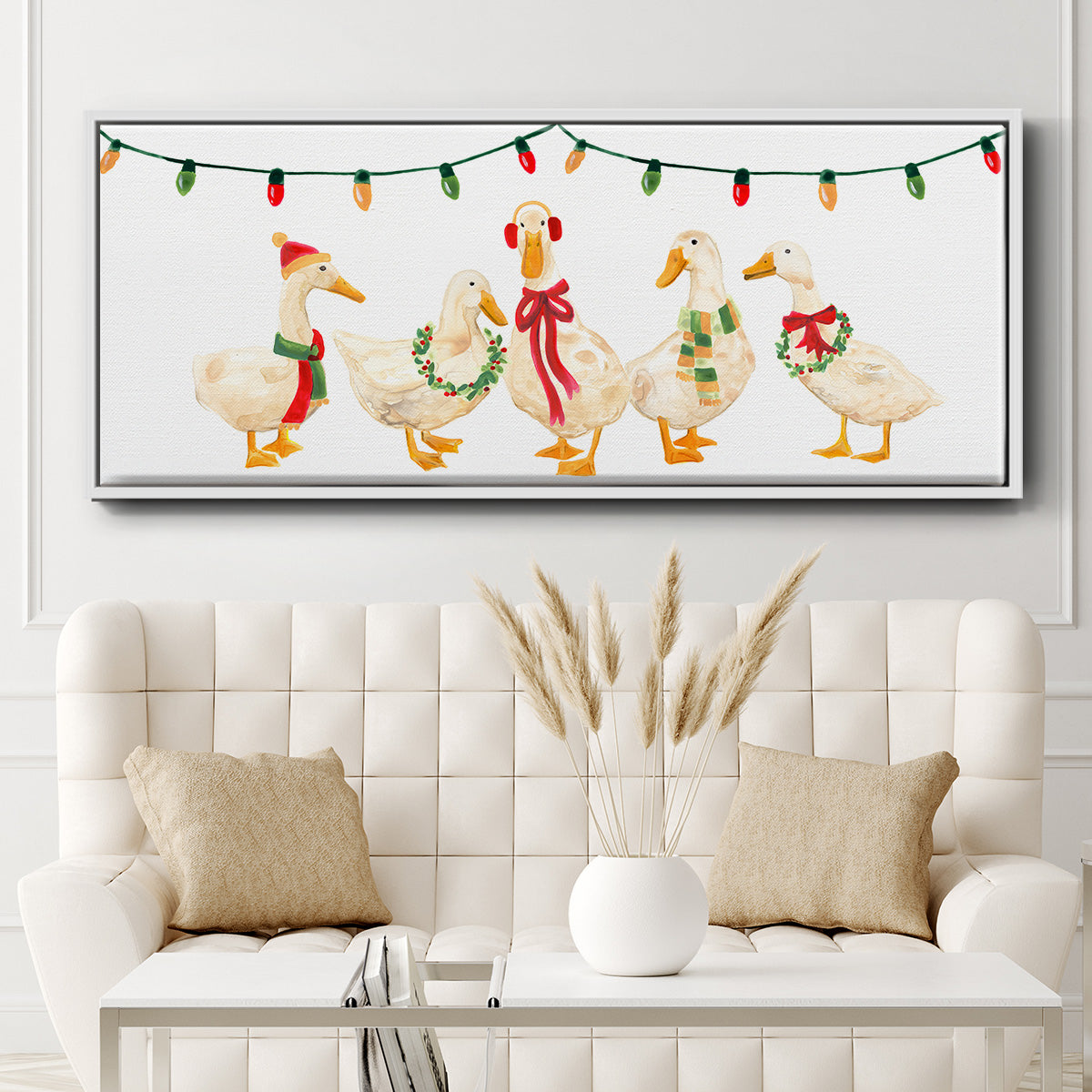Merry Quackmas Collection D - Floater Framed Canvas Print