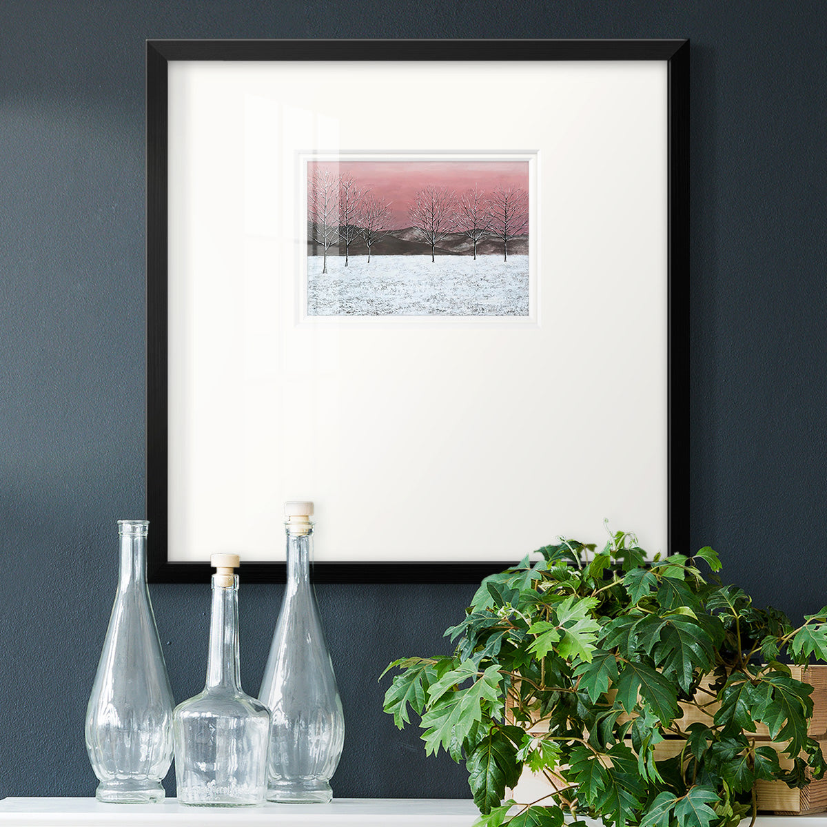 Sunset Snowfall I Premium Framed Print Double Matboard