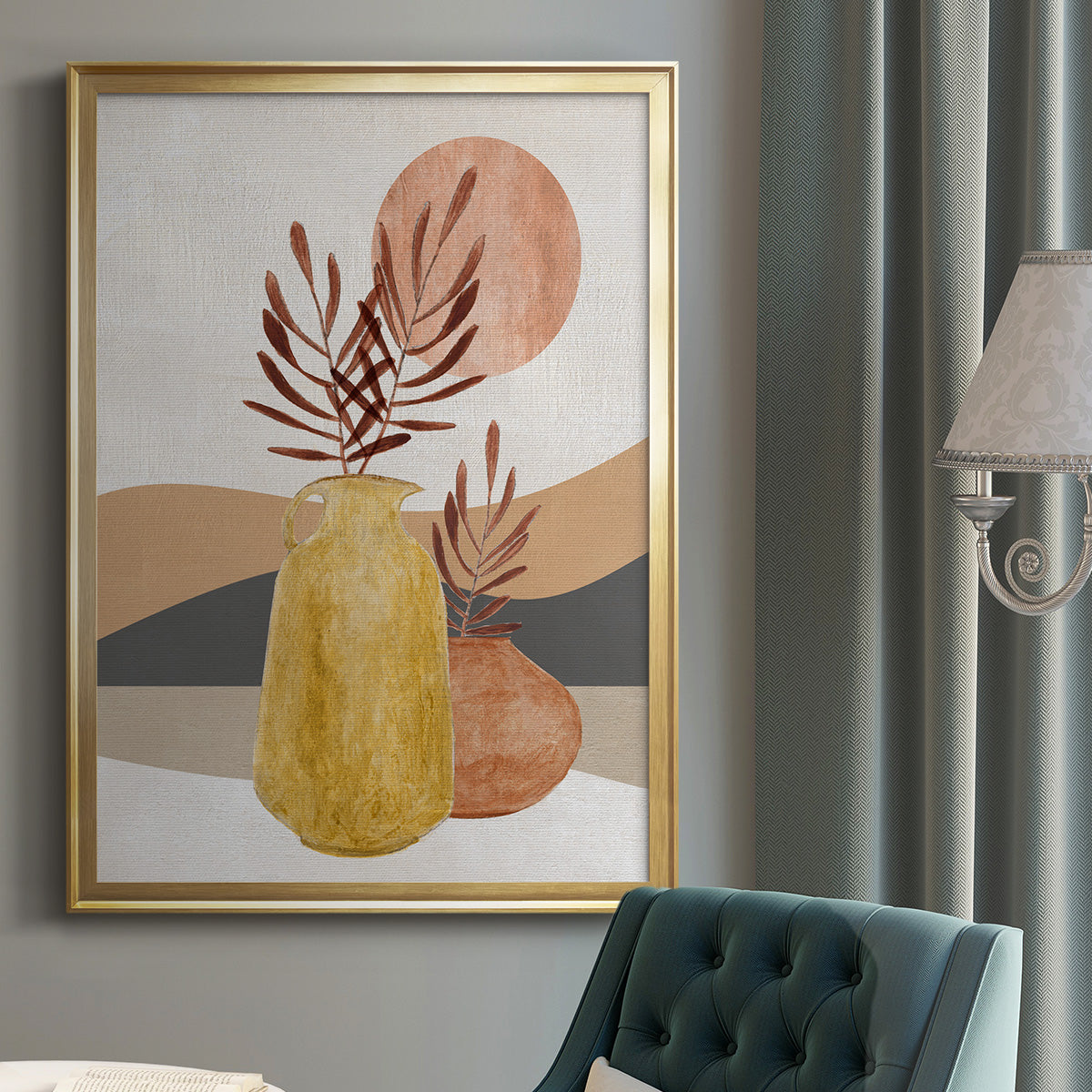 Adobe Moon I - Modern Framed Canvas Print