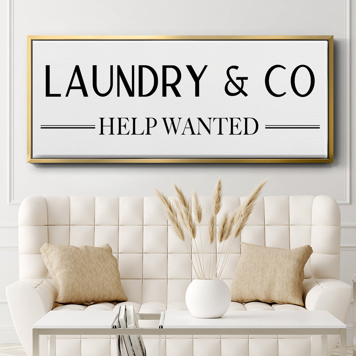 Help Wanted - Floater Framed Canvas Print
