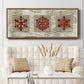 Burlap Music Snowflakes - Floater Framed Canvas Print