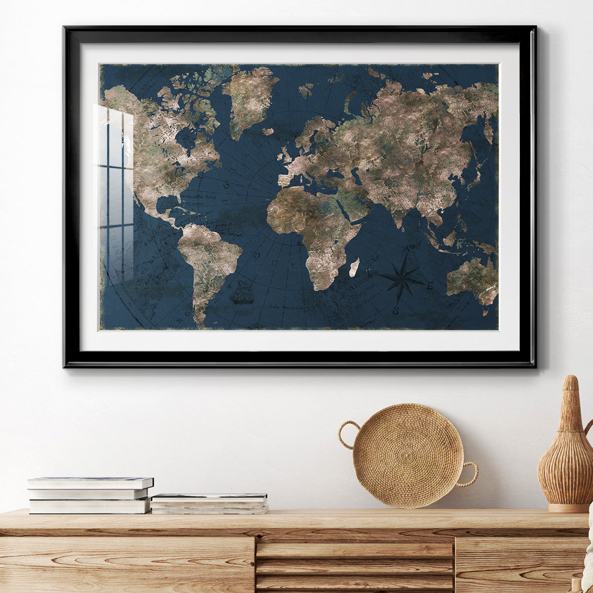 Navy Atlas Premium Framed Print - Ready to Hang