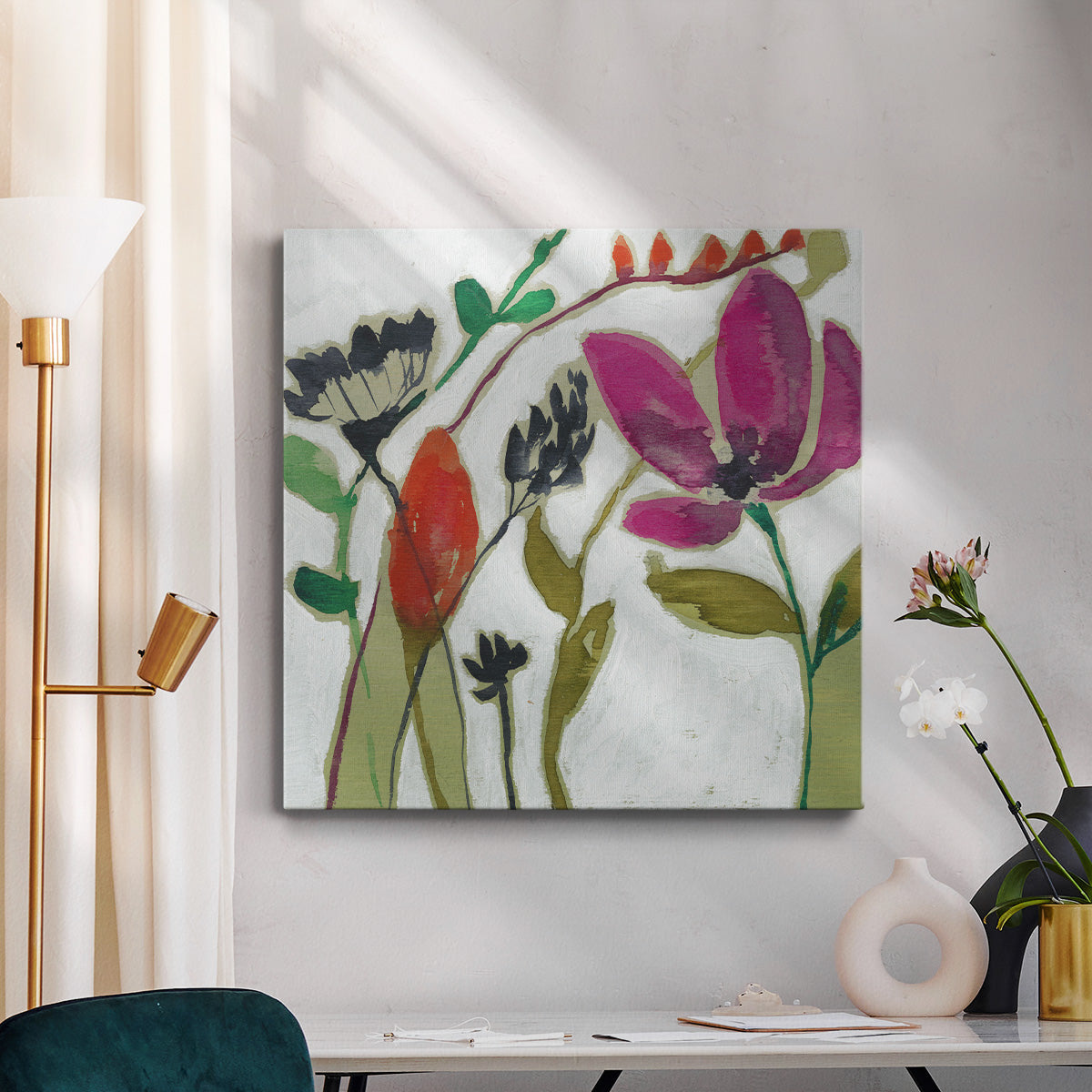 Vivid Flowers II-Premium Gallery Wrapped Canvas - Ready to Hang