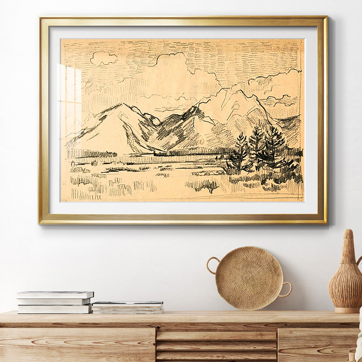 Hatched Horizon II Premium Framed Print - Ready to Hang