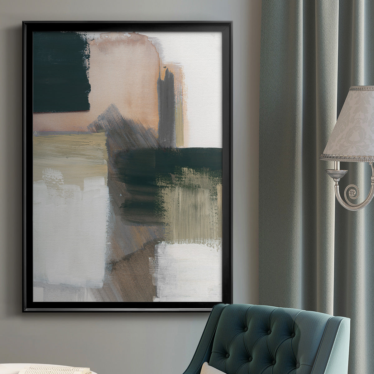 Marble Block Symmetry III - Modern Framed Canvas Print