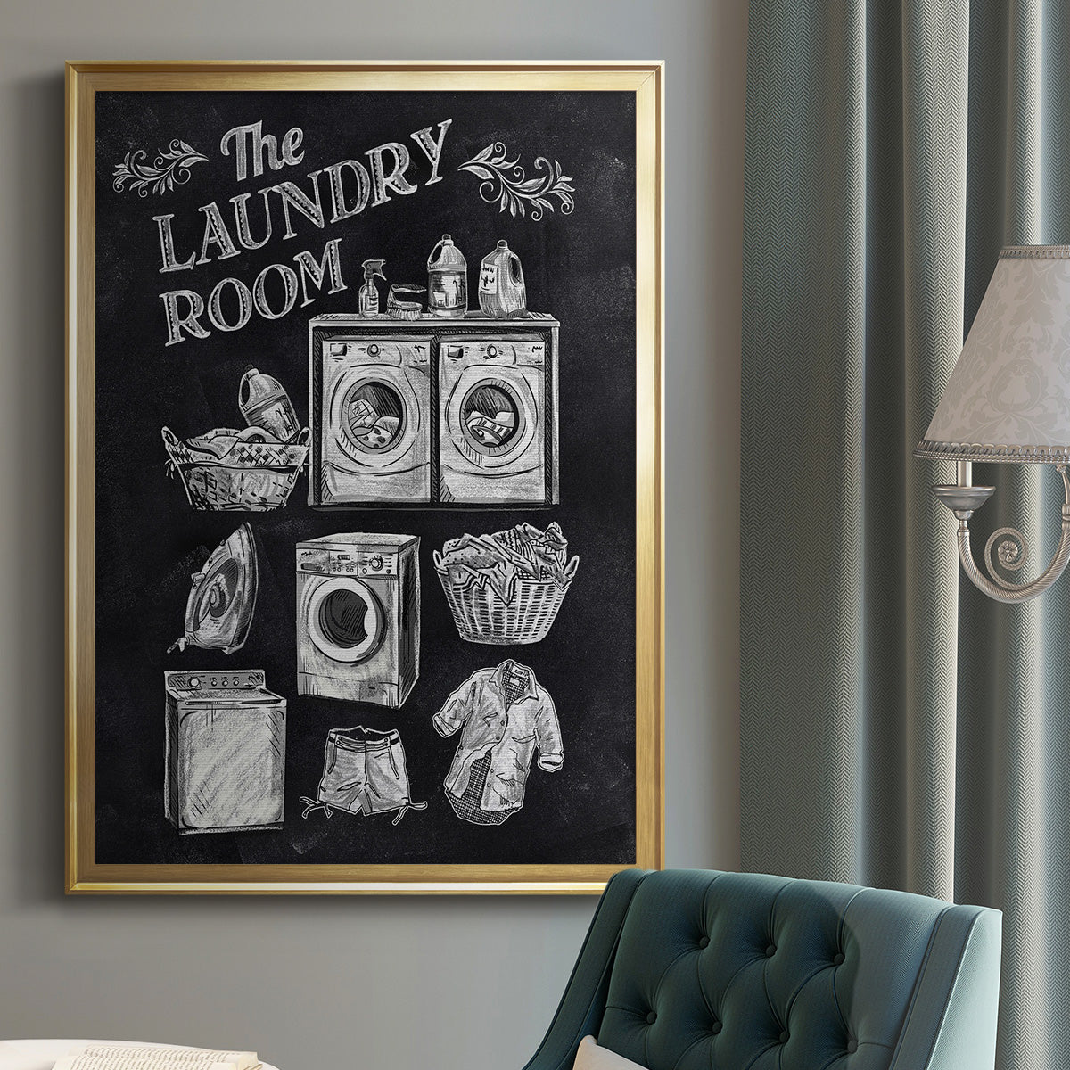 Laundry Room - Modern Framed Canvas Print