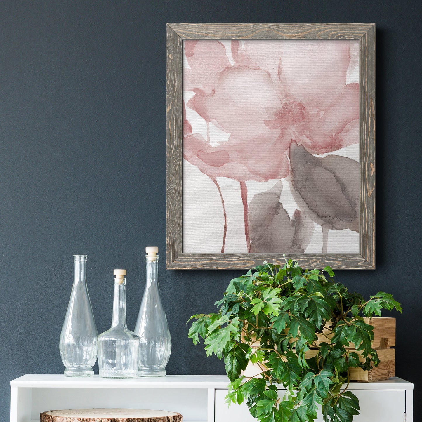 Blush Bloom II - Premium Canvas Framed in Barnwood - Ready to Hang