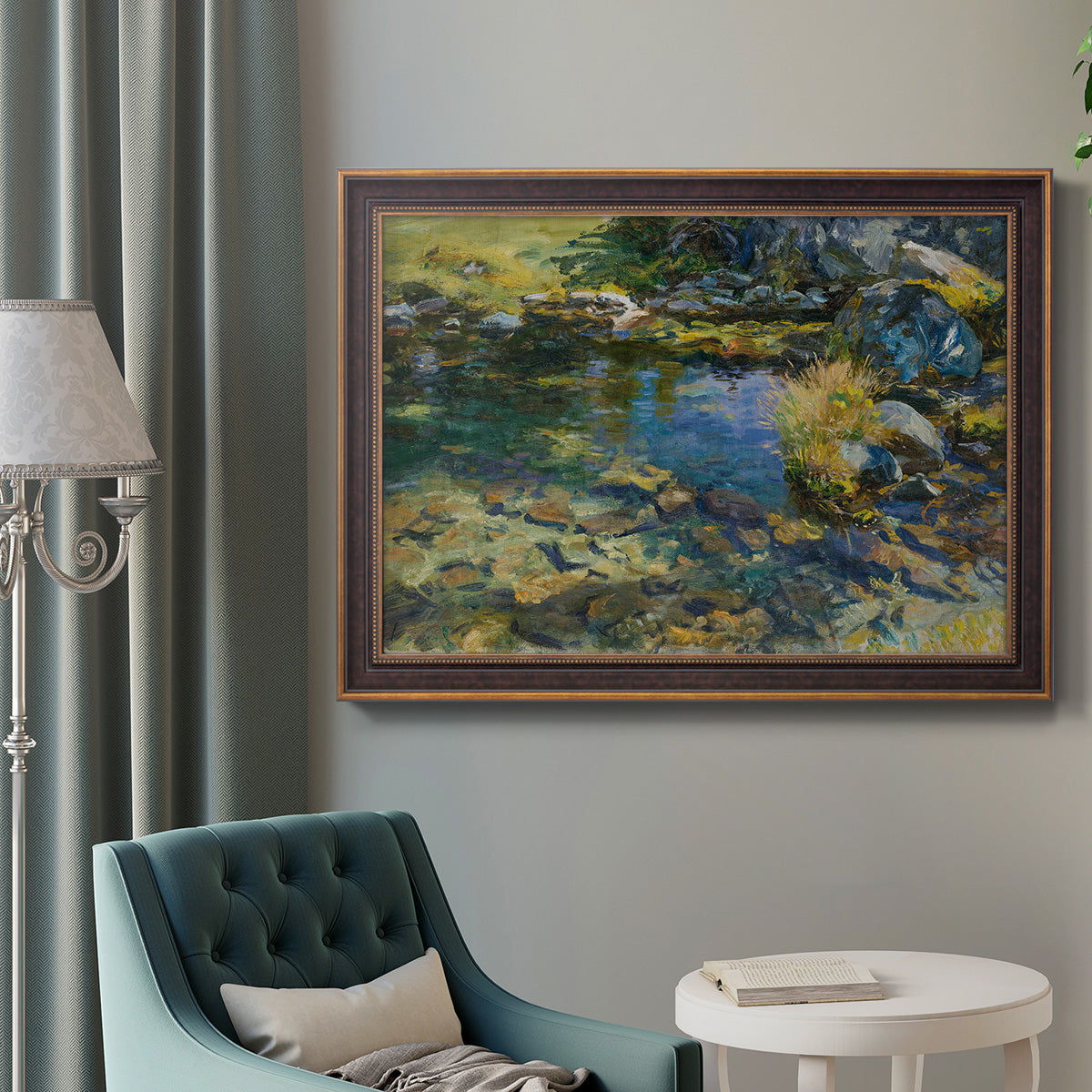 Alpine Pool - Ornate Framed Canvas Print