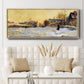 Snow Effect, The Street in Argentuil, 1875 - Floater Framed Canvas Print