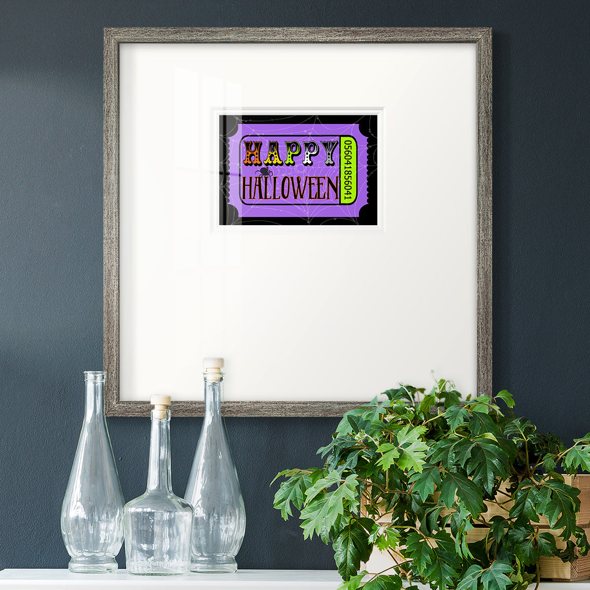 Happy Halloween Ticket Premium Framed Print Double Matboard