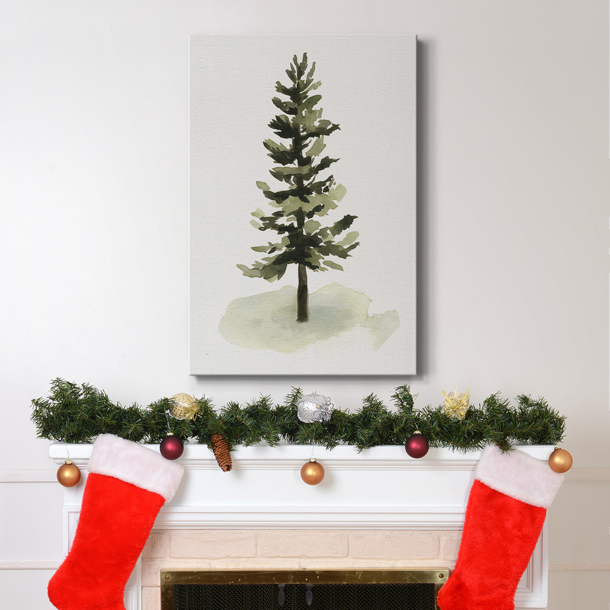 Watercolor Pine II - Gallery Wrapped Canvas